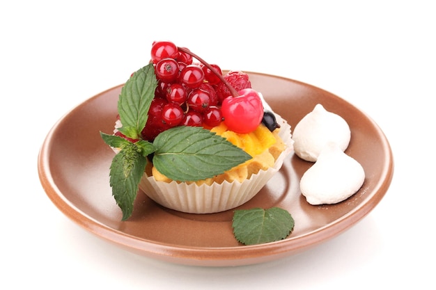 Colorful plated dessert